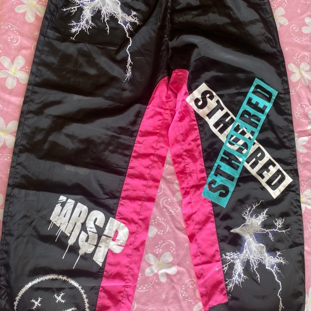 Y2K 90s style windbreaker pants size L